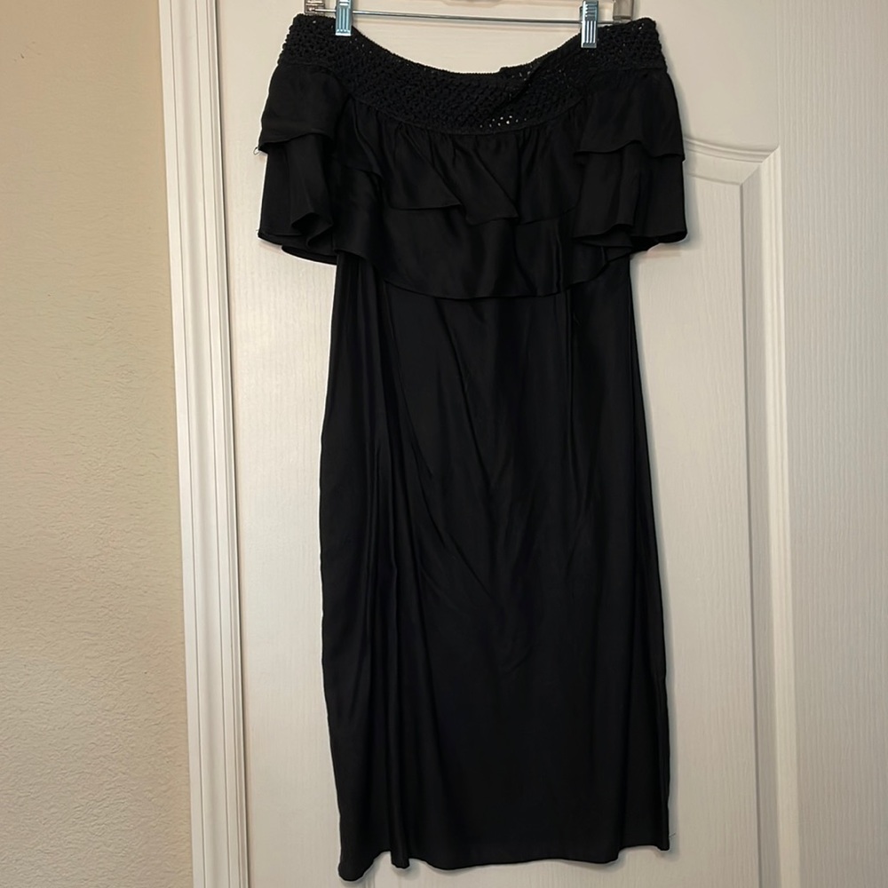 Off the shoulder black prelude dress
